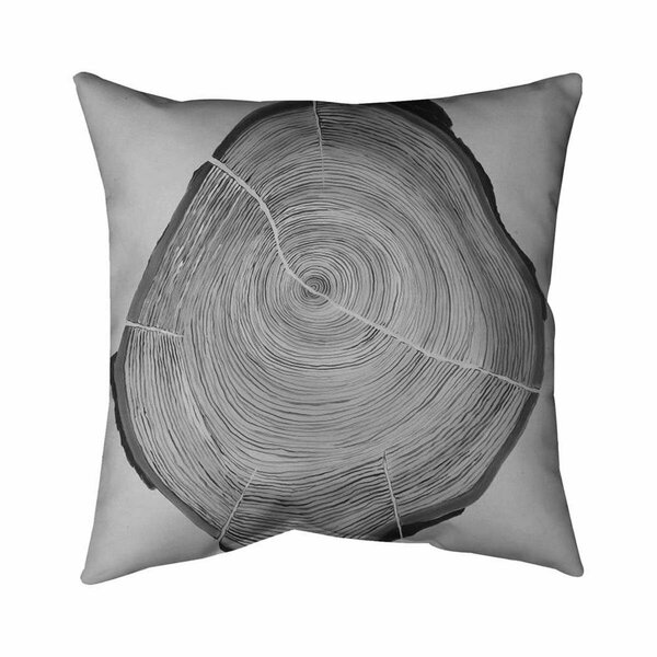Begin Home Decor 26 x 26 in. Greyscale Wood Log-Double Sided Print Indoor Pillow 5541-2626-MI69